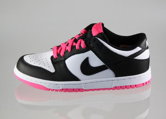 pink black and white sneakers