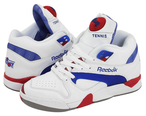 White and hotsell red reebok pumps