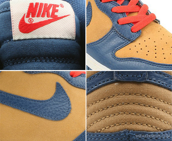 Nike Dunk High – Golden Harvest – Navy – Red