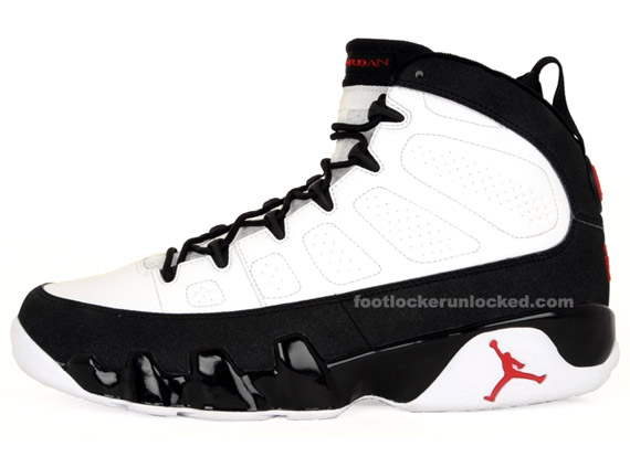 Jordan Retro 9 White Black Red1