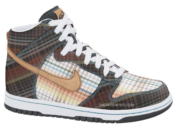 Nike WMNS 6.0 Dunk High - Plaid - Trace Blue - Orange Whip