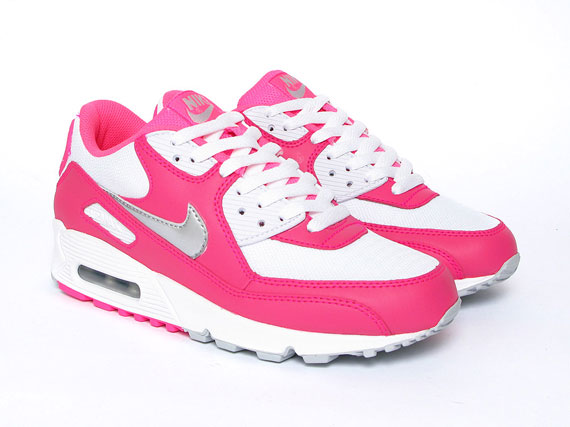 Nike Wmns Air Max 90 Hot Pink Metallic Silver 01