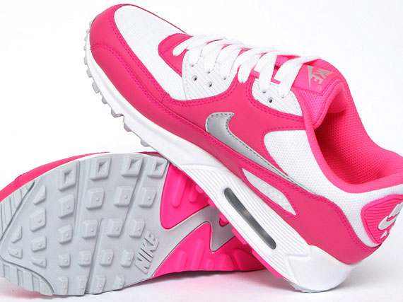 Nike Wmns Air Max 90 Hot Pink Metallic Silver 06