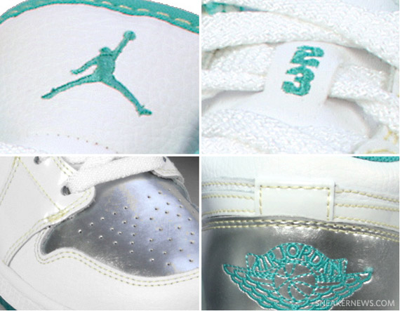 Air Jordan 1 Phat Low Gs White Turquoise Metallic Silver 3