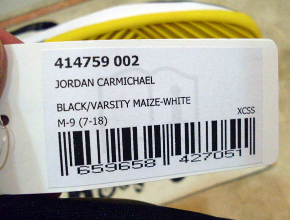 Air Jordan Carmichael Black Varsity Maize White 10
