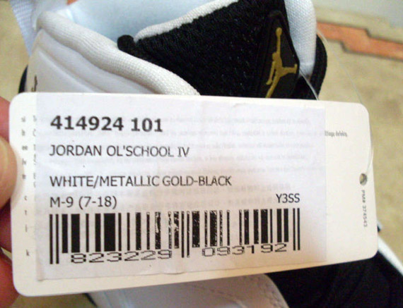 Air Jordan Ol School Iv White Metallic Gold Black 11