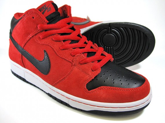 Nike SB Dunk Mid - Sport Red - Black - New Images