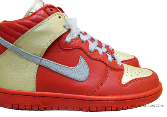 Nike WMNS 6.0 Dunk High – Sport Red – Metallic Silver | Sample