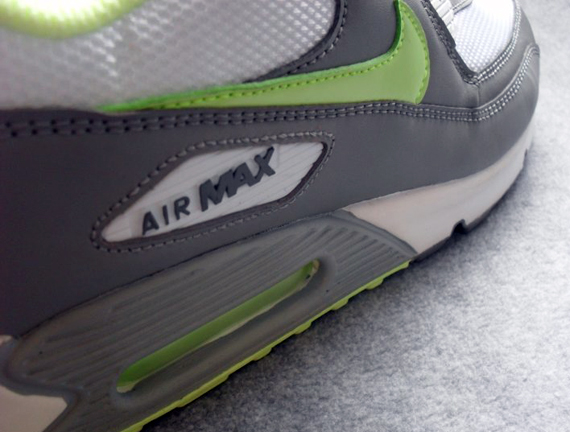 Nike Air Max 90 Light Charcoal White Lime Liquid 10