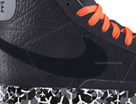 Nike Blazer Mid GS – Black – Orange – Peace Signs