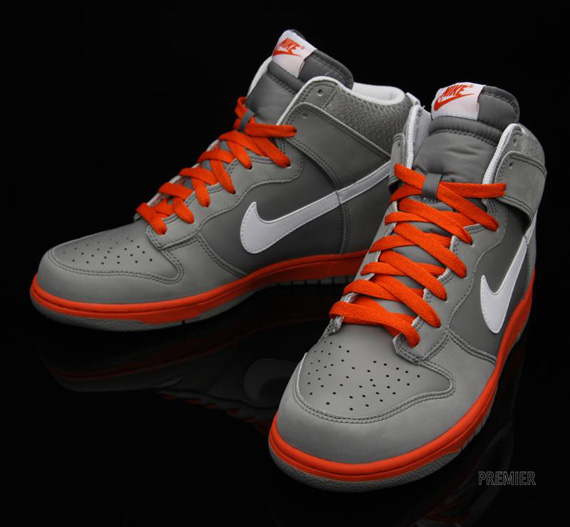 Nike Dunk High - Light Charcoal - Team Orange