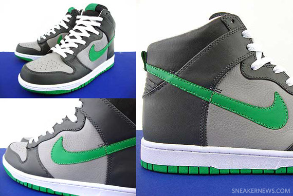 Nike Dunk High - Grey - Lucky Green - White