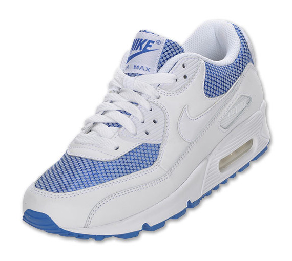 Nike Wmns Air Max 90white Blue Textile 01
