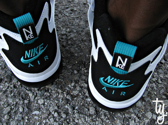 black and teal shoes