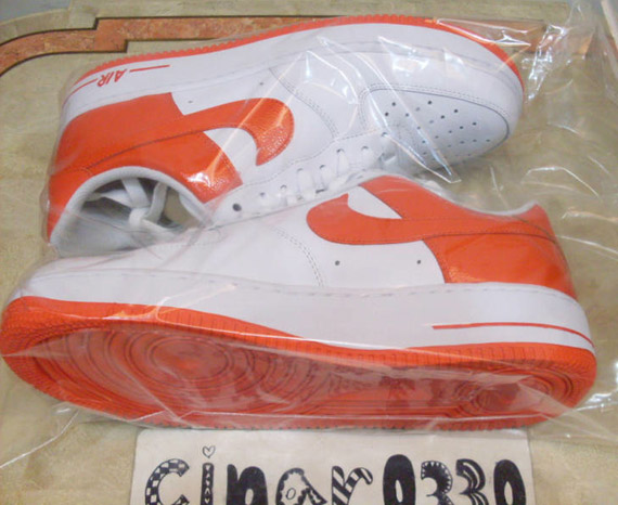 Nike Air Force 1 White Team Orange Sample 6