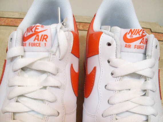 Nike Air Force 1 White Team Orange Sample 7