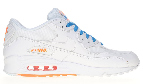Nike Air Max 90 White Total Orange Blue 1