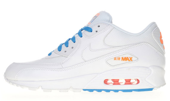 nike air max 90 white total orange blue 2