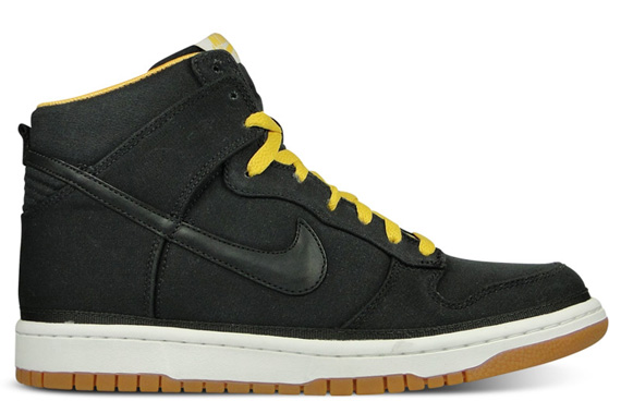 Nike Dunk High Black Canvas Yellow Gum 05