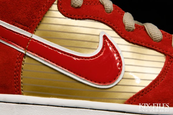 Nike SB Dunk High QS – Metallic Gold – Sport Red – Black