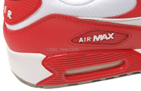 Nike Air Max 90 - Sport Red - White - Light Charcoal