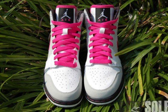 Air Jordan 1 Retro High GS - White - Vivid Pink - Neutral Grey