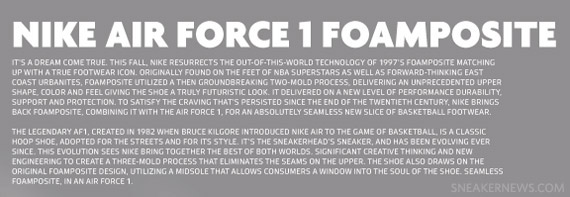 Nike Air Force 1 Foamposite Tech Info 1