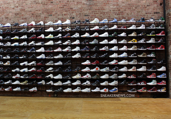 flight club sneaker wall