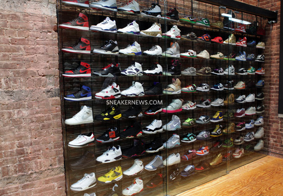 flight club sneaker wall