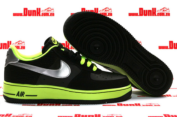 Nike Af1 Kids Blk Neon Elephant 08