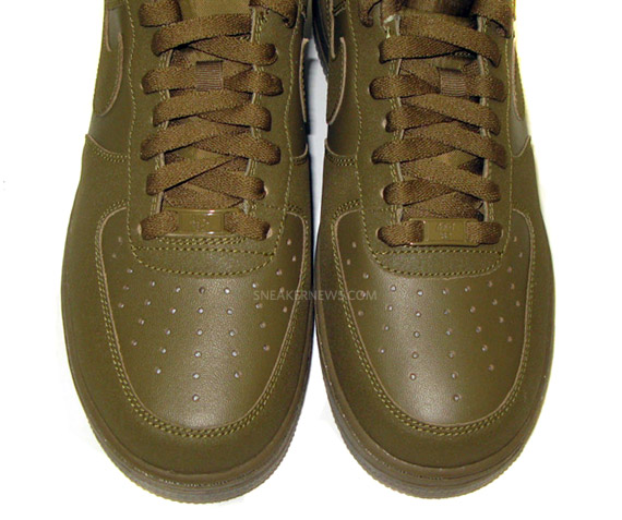 olive green low top air force ones