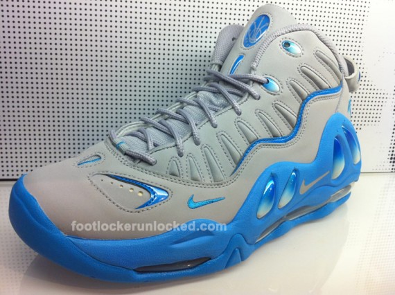nike uptempo grey and blue