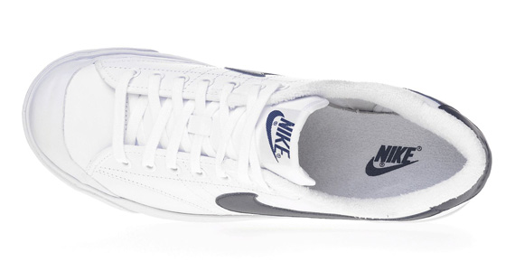 Nike All Court Low White Leather Navy Jdsports 01