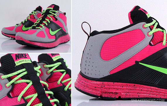 Nike Lunar Elite Trail Mid QS - Pink - Volt - Grey | Available on eBay