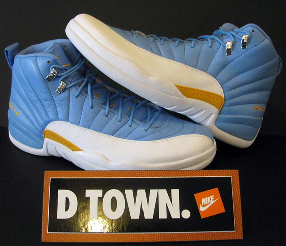 Air Jordan 12 Retro 'Carmelo Anthony Player Exclusive' - Air Jordan -  JBM186M21C1 - white/yellow-baby blue