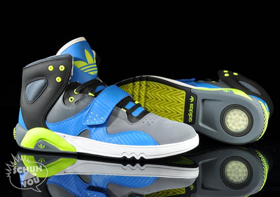 adidas Roundhouse Mid - Black - White + Blue - Neon Grey - SneakerNews.com