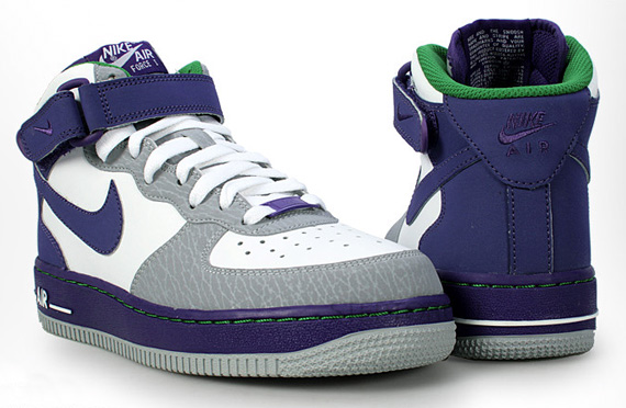 Nike Air Force 1 Mid GS - White - Club Purple - Wolf Grey