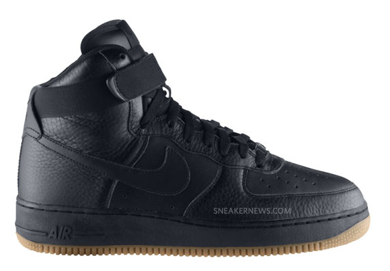 Nike Air Force 1 High Black Leather Gum 02