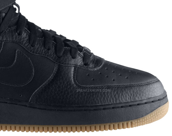Nike Air Force 1 High Black Leather Gum 03