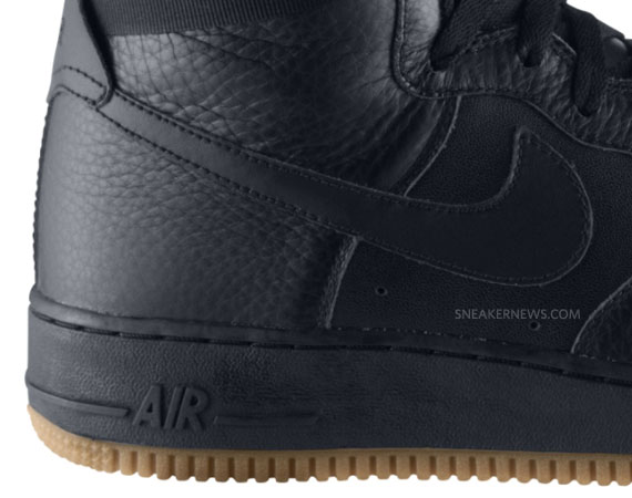 Nike Air Force 1 High Black Leather Gum 05