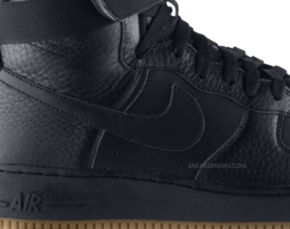 Nike Air Force 1 High Black Leather Gum 06