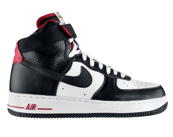 nike air force 1 high black and red