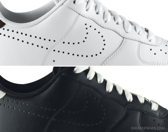 Nike Air Force 1 Low Blk Wht Perf Wht Cinder