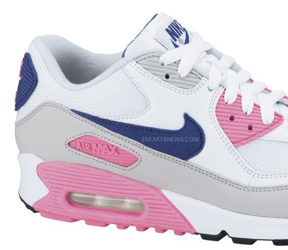 Nike Wmns Air Max 90 White Asian Concord Laser Pink Available 3