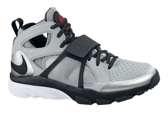 Nike Zoom Huarache Tr Mid Silver Grey Blk Red 02