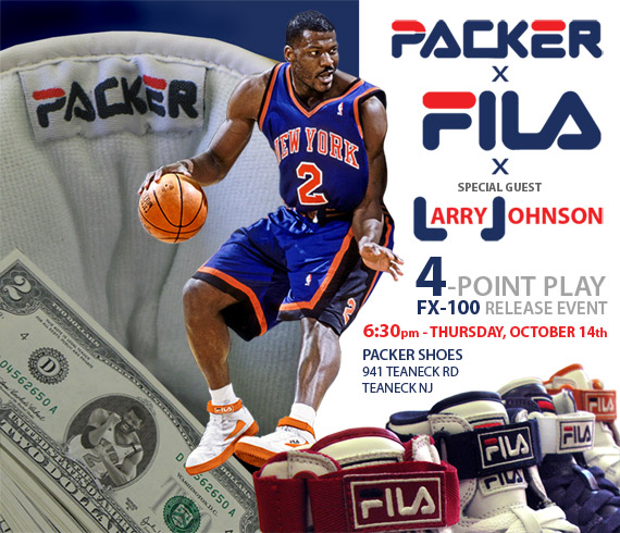 Larry Johnson x Packer Shoes x Fila FX-100 – ‘4-Point Play Pack’ Release Event