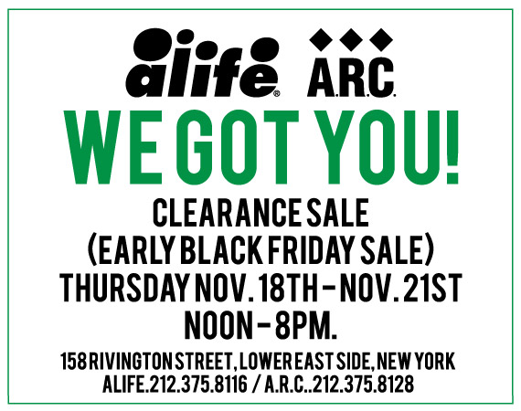 ALIFE / A.R.C. - Courtyard Sale - 11/18 to 11/21