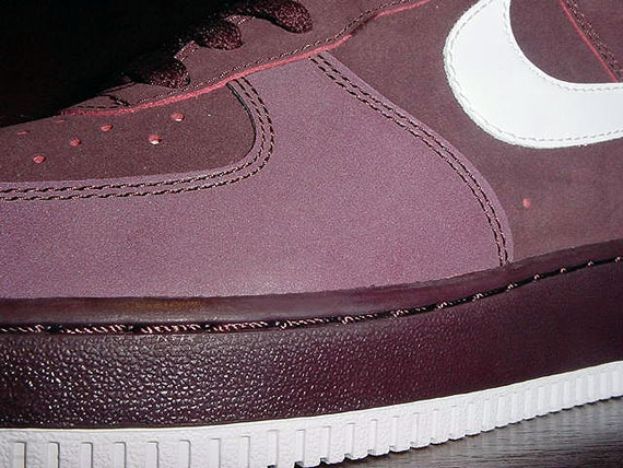 nike air force 1 07 low maroon white 3m toe 02