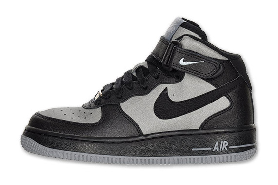 nike High Air Force 1 Mid Gs Black Heather Grey 02