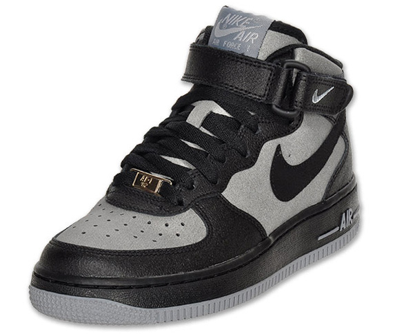 Nike Air Force 1 Mid Gs Black Heather Grey 03